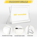 AMUSIGHT Double-Sided Magnetic White Board with Stand, 16" x 12"