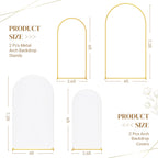 Toolterritary Metal Arch Backdrop Stand and Cover Set of 2, Sturdy 7.2FT, 6FT Party Backdrop Set, Wedding Arch Frame and Cover Set for Birthday, Baby Shower,Christmas, Anniversary