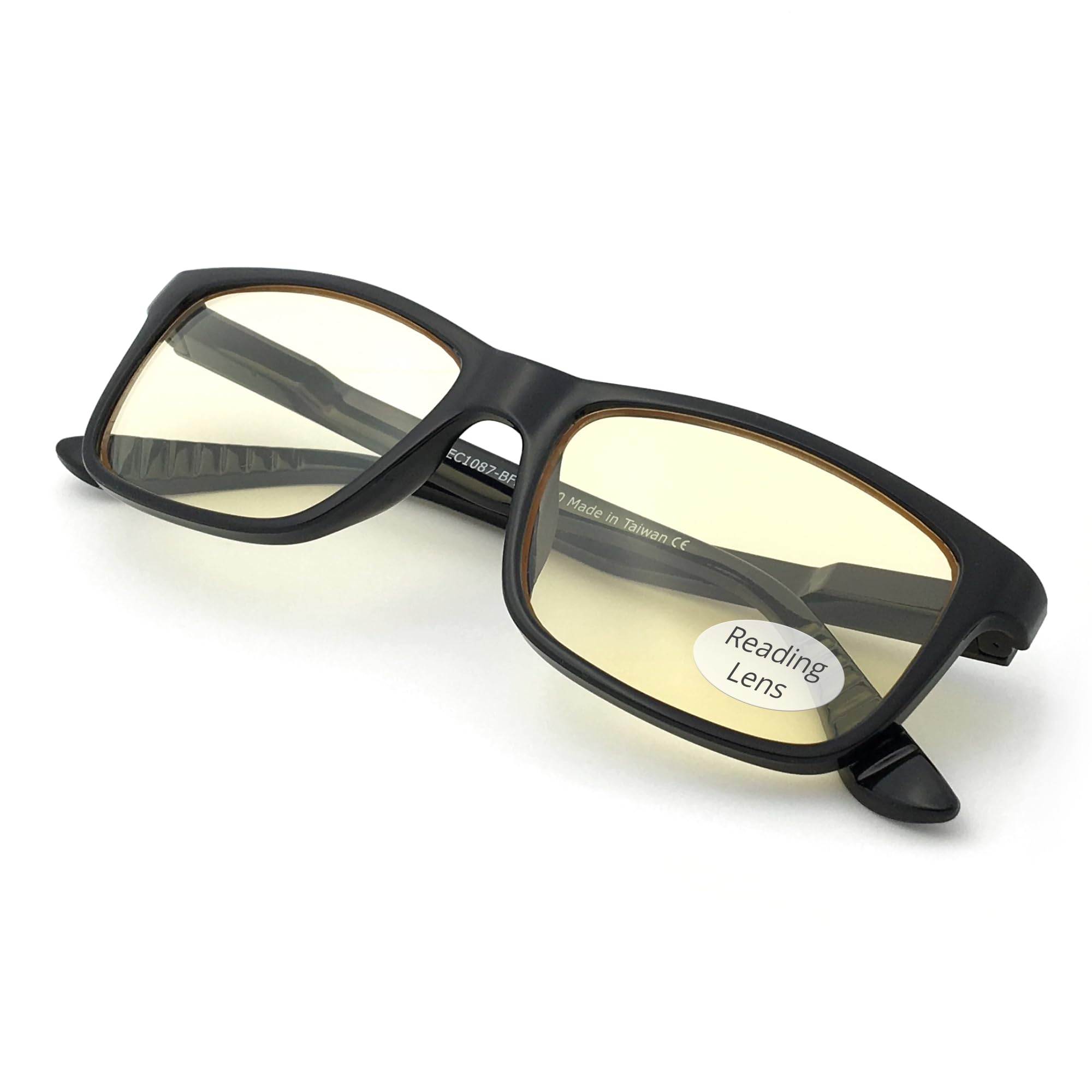 J+S Blue Light Reading Glasses for Women Men | 3 in 1 Readers Block Harmful Blue-Light 100% UVA UVB | 1.0+ to 3.0+ Diopter (Haka - Rectangle | Black Frame 2.0+)