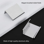 Rergy 10 Pack 1-15/16 INCH Cabinet Pulls Brushed Nickel Finger Pulls, Brushed Nickel Edge Pulls for Cabinet Kitchen Cabinet Edge Pulls, 33mm Cabinet Finger Pulls