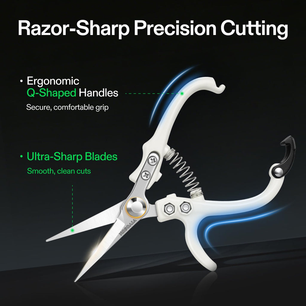 VIVOSUN Pruning Shears for Gardening, Q-Shaped Garden Scissors for Plants