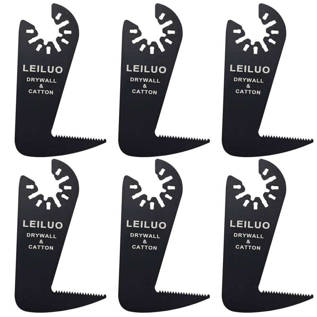 LEILUO 6 Pcs Oscillating Tool Blade Drywall & Multi-Material Cutting Universal Multitool Accessories Fit for DeWalt Makita & More