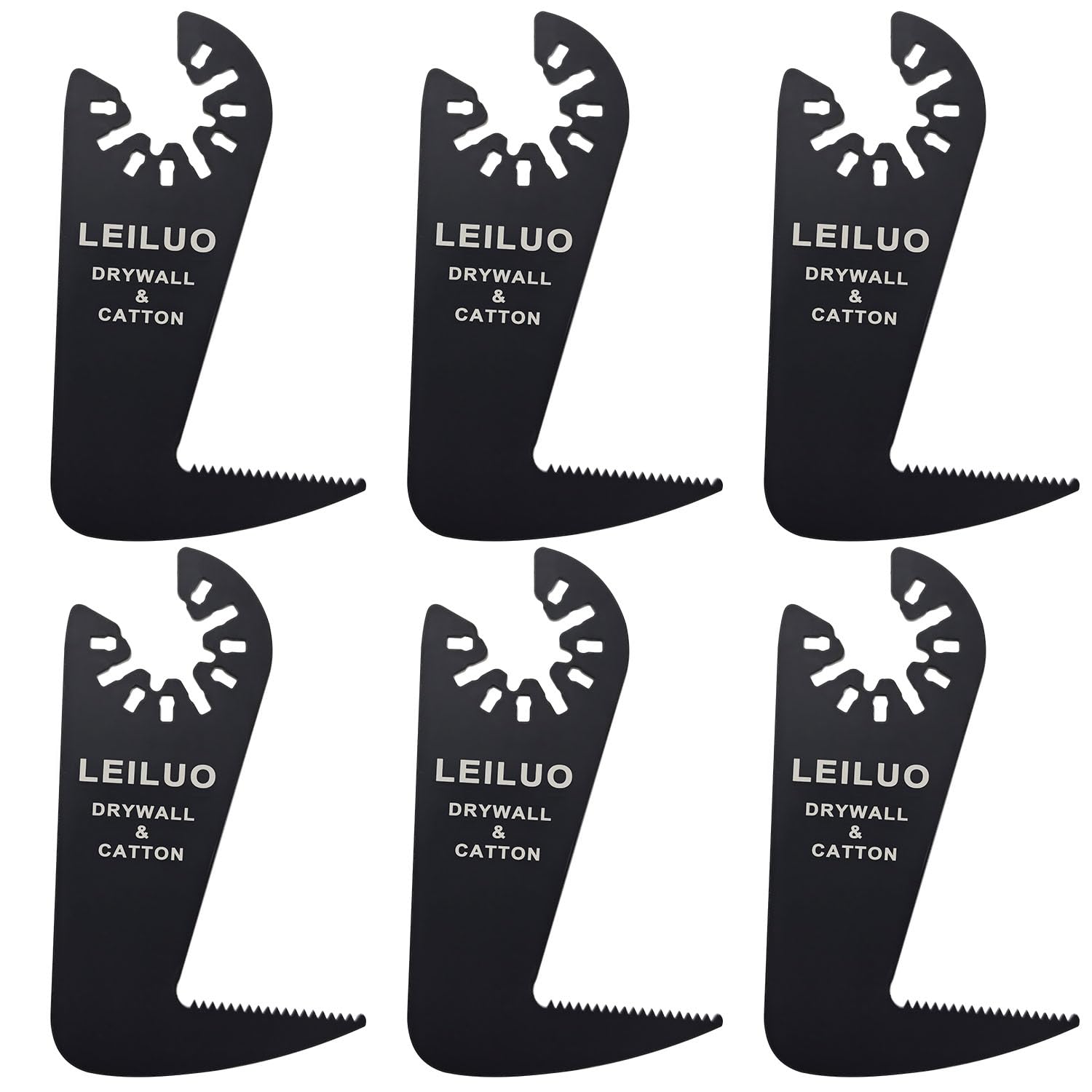 LEILUO 6 Pcs Oscillating Tool Blade Drywall & Multi-Material Cutting Universal Multitool Accessories Fit for DeWalt Makita & More
