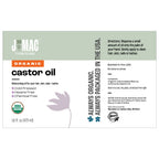 J MAC BOTANICALS, Organic Castor Oil Cold Pressed (Glass Bottle, 16 oz) pure unrefined, hexane free for face, skin, eyelashes, pack wraps, pads