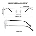 FONHCOO Blue Light Blocking Glasses - Unisex Lightweight Rimless Frameless Rectangle Computer Gaming Glasses - Anti Glare, Anti Fatigue