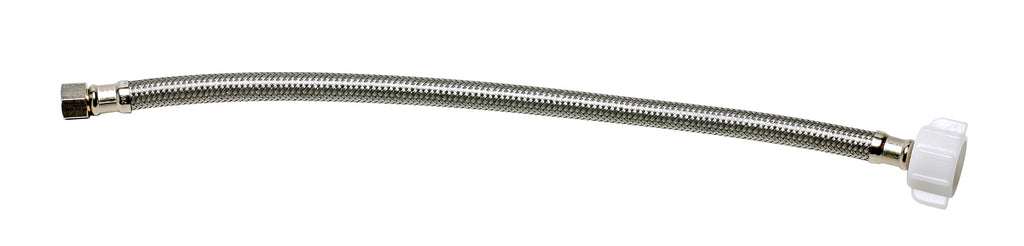 Fluidmaster B1T12 Toilet Connector, Braided Stainless Steel - 3/8 Female Compression Thread x 7/8 Female Ballcock Thread, 12-Inch Length
