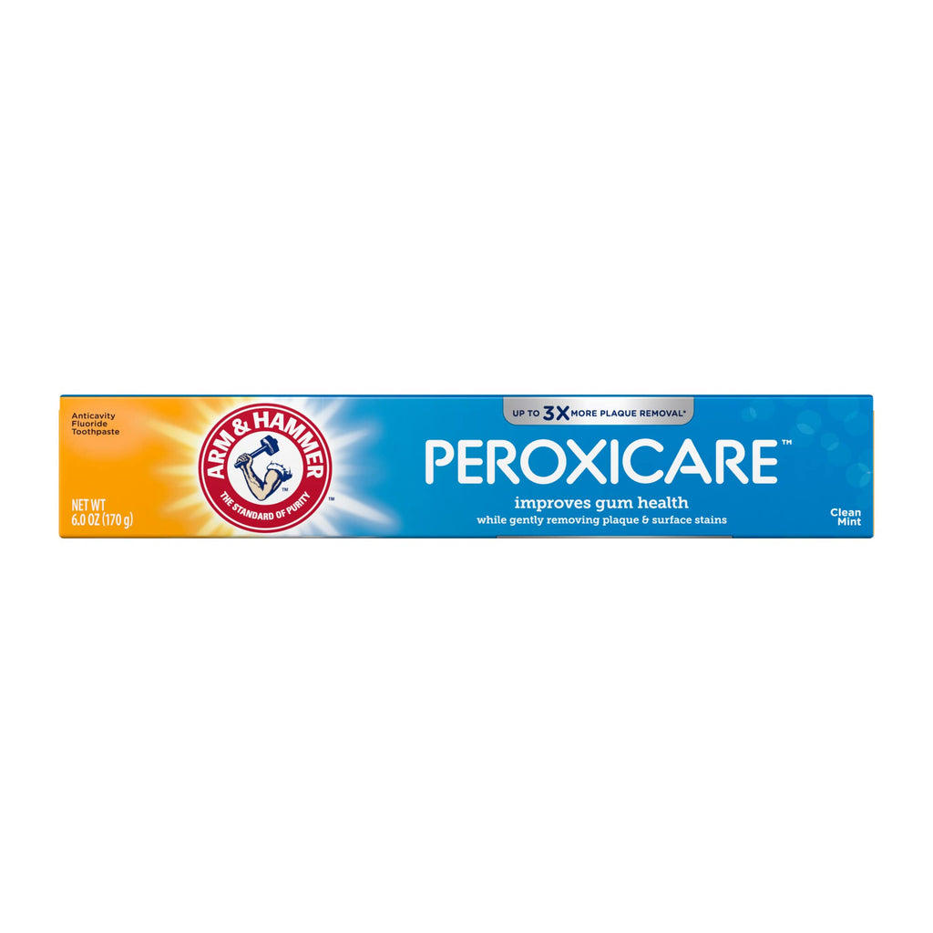 ARM & HAMMER Peroxicare Toothpaste for Gum Health, Baking Soda Toothpaste, Clean Mint, 6.0oz (Pack of 2)
