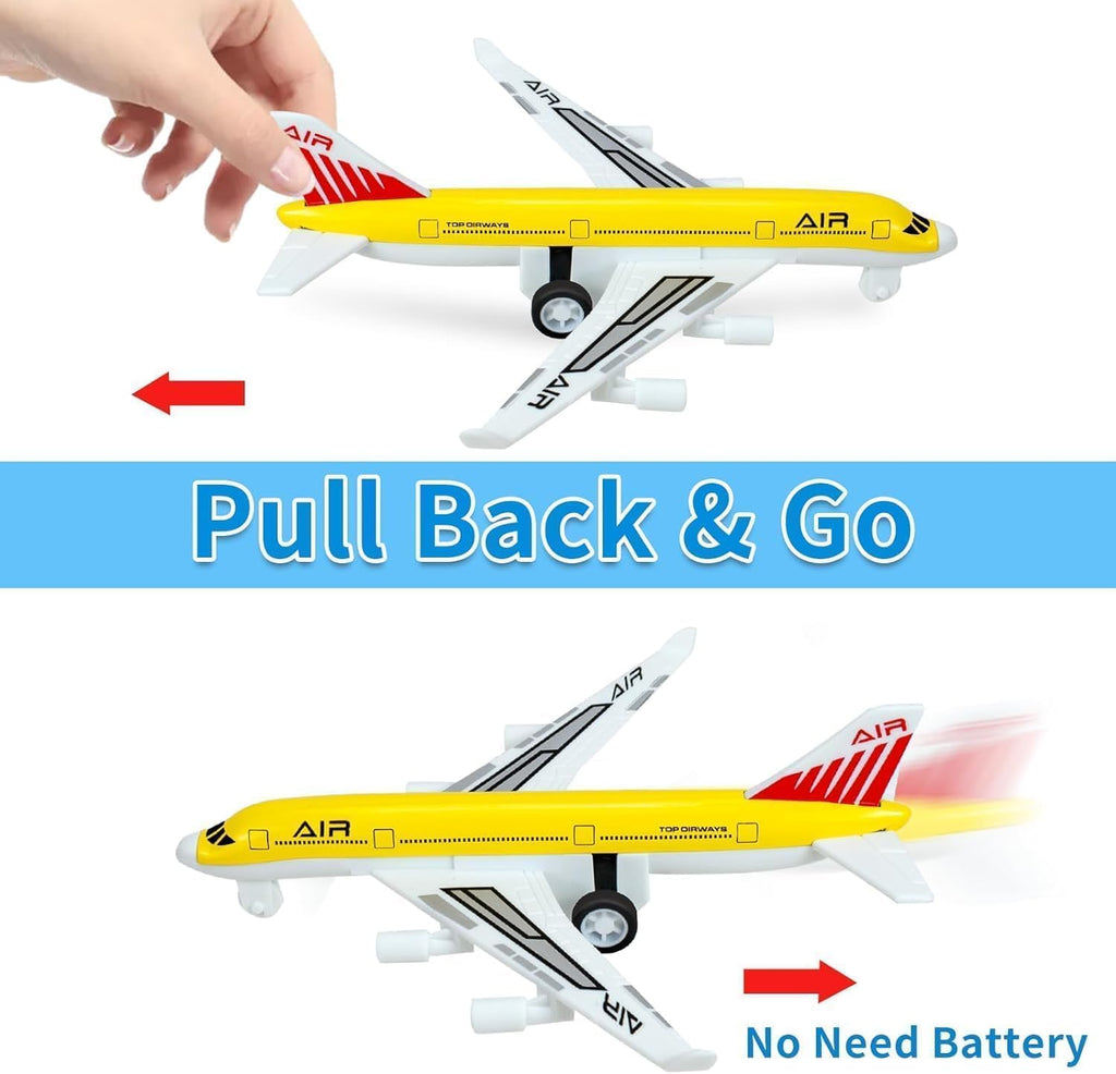 Tcvents Airplane Toys, Metal Plane Pull Back Airplane Toys for Boys 3 4 5-7