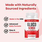 GlucoSense – Official GlucoSense Capsules, Pills Support Advanced Blood Formula Supplement, All Natural Premium Health & Wellness - Maximum Strength, 60 Capsules for 1 Month