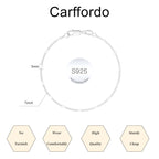 Carffordo 925 Sterling Silver Bracelets for Women, Cuban Link Bracelet