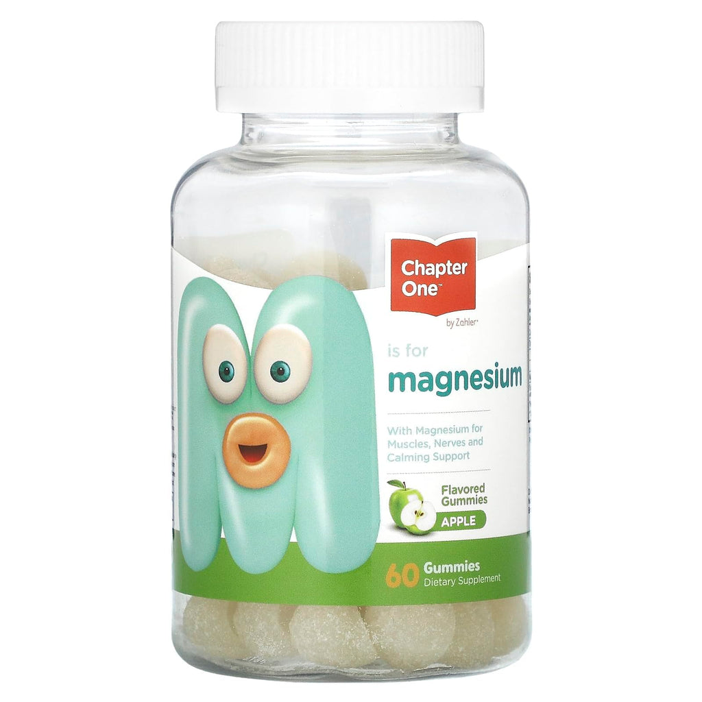 Zahler Chapter One Magnesium Gummies - Supports Calm for Kids - Chewable Magnesium Supplement Gummies to Support Muscle Function - Kosher, Dairy-Free & Gluten-Free - Apple, 60 Count