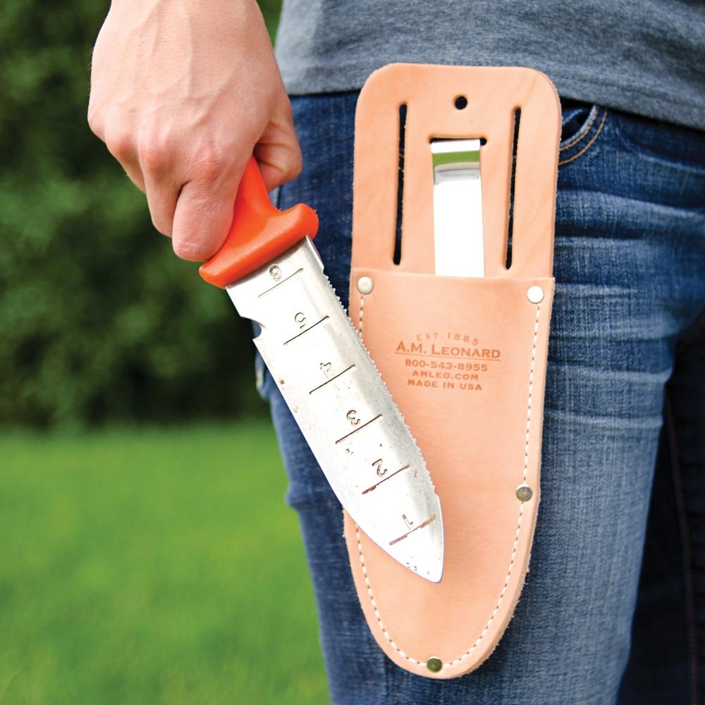A.M. Leonard Deluxe Soil Knife & Leather Sheath  6"" Stainless Steel Blade