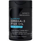Sports Research® Omega-3 Fish Oil 1250 - Triple Strength Fish Oil Supplement from Wild Alaska Pollock - MSC Certified Sustainable · Non-GMO · Soy Free - 90 Softgel Capsules