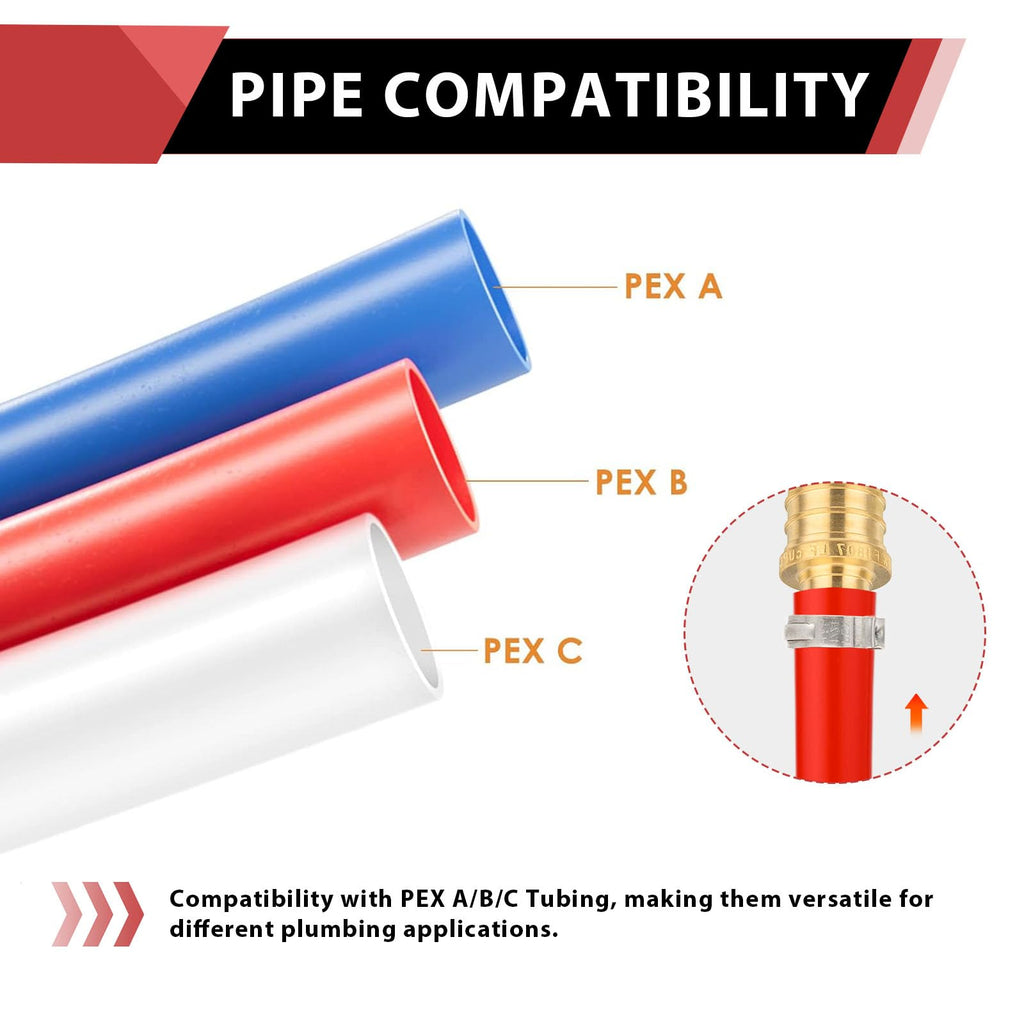 200-Pack EFIELD 3/4-inch Pex Crimp Fittings,3/4 Inch x 3/4 Inch NPT Male NPT Adapters, ASTM F1807,(PEX1807021-200PCS)