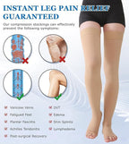 MGANG Medical Thigh High Compression Stockings for Men & Women, Pair, Open Toe, 20-30 mmHg Graduated Compression Support Hose, Opaque, Best for Varicose Veins, Edema, Flight, DVT, Swelling, Beige XXL