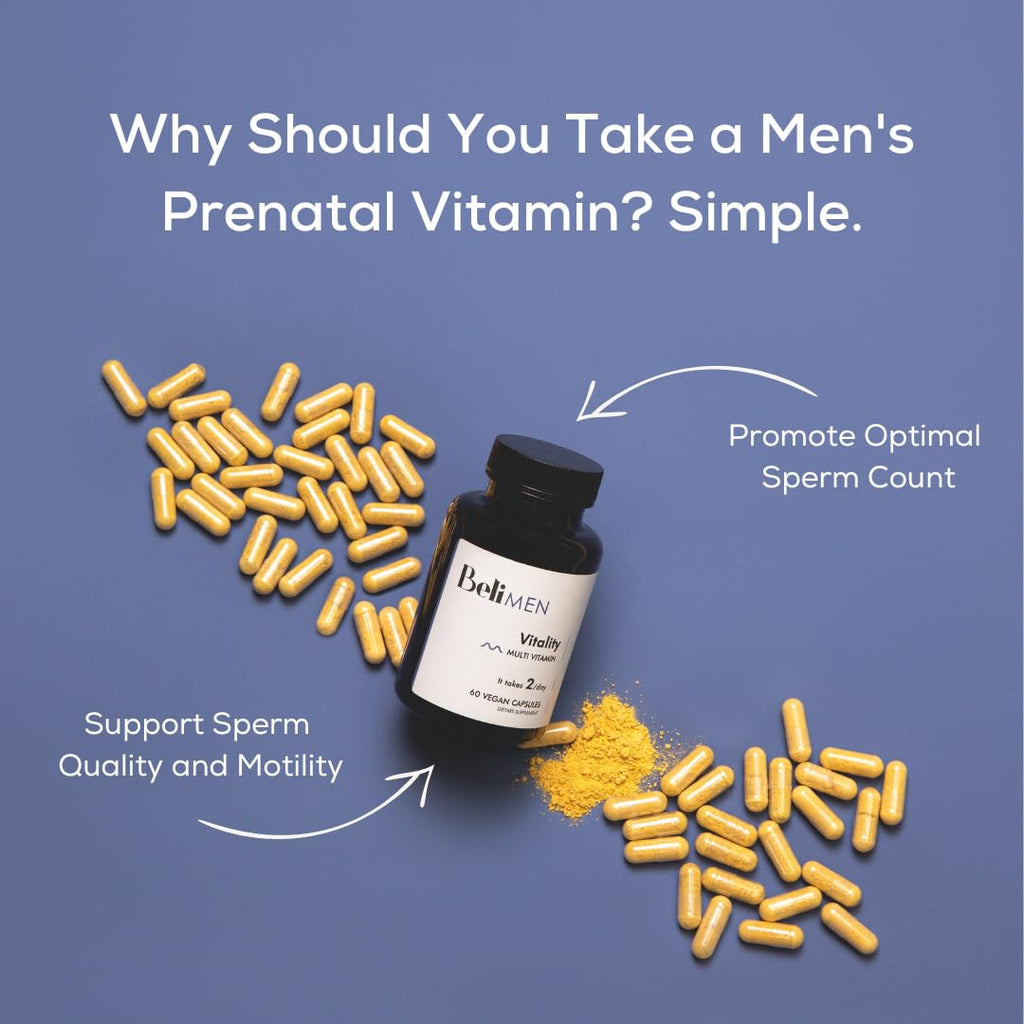 Men Prenatal Multivitamin, Optimized for Reproductive and Sperm Health, 60 Vegan Capsules (30-Day Supply)