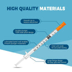 1ml/cc 30G 5/16" 8mm Scientific Lab Syringe, Pack of 100, Disposable Individual Package