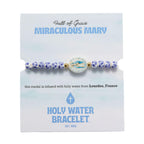 Holy Water Miraculous Mary Medal Porcelain Bracelet for Women in Gold