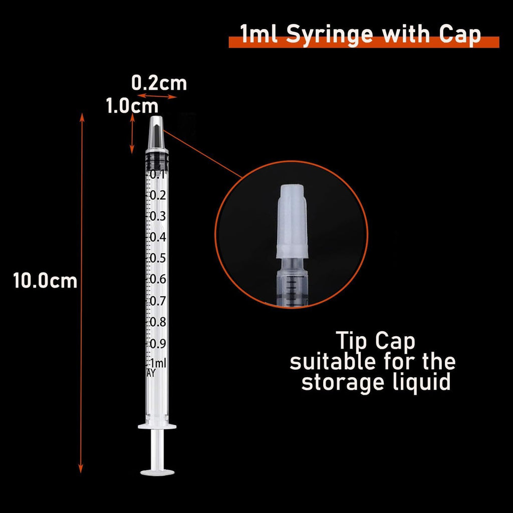 30Pcs 1ml Syringes with Cap Oral Dispenser Syringe