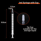 30Pcs 1ml Syringes with Cap Oral Dispenser Syringe