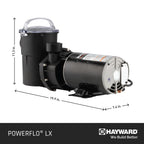 Hayward W3SP1580 PowerFlo LX Pool Pump for Above Ground Pools, 1 HP