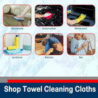 Simpli-Magic Premium Shop Towels 14”x12”, Commercial Grade Blue, 50 Pack