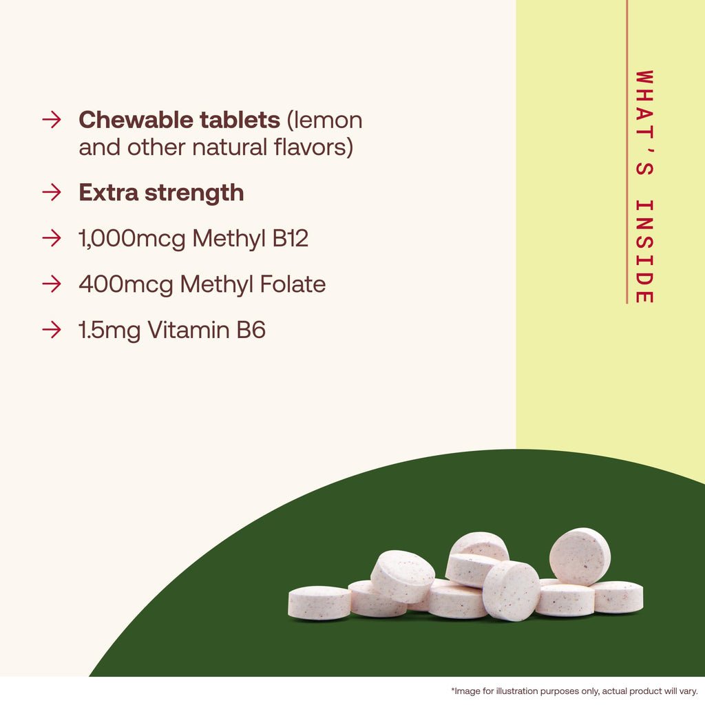 Jarrow Methyl B-12 & Methyl Folate Supplement, 100 Chewable Tablets