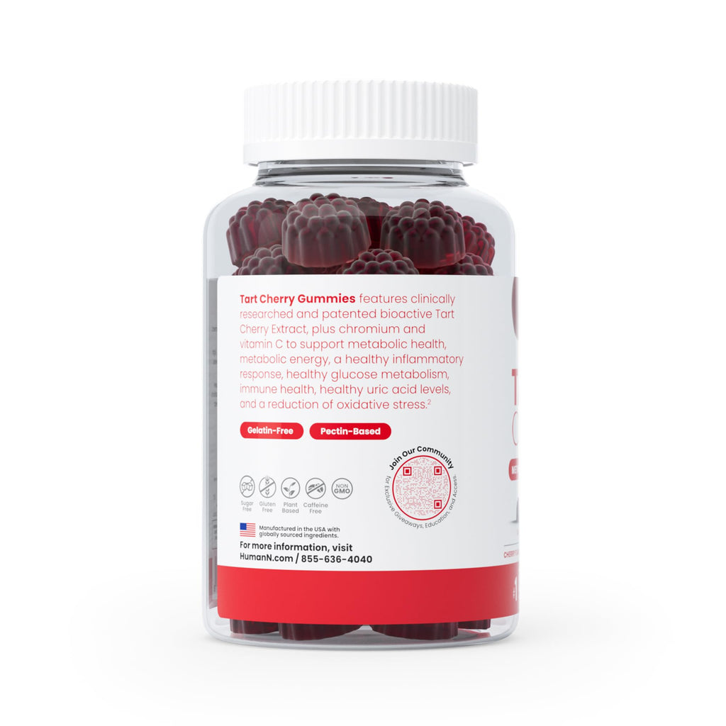 Humann Tart Cherry Gummies - Uric Acid, Immunity, Inflammation & Metabolic Health Support – NSF Certified Sport, Powerful Antioxidant & Non-GMO - from Maker of SuperBeets - 60 Sugar-Free Vegan Gummy