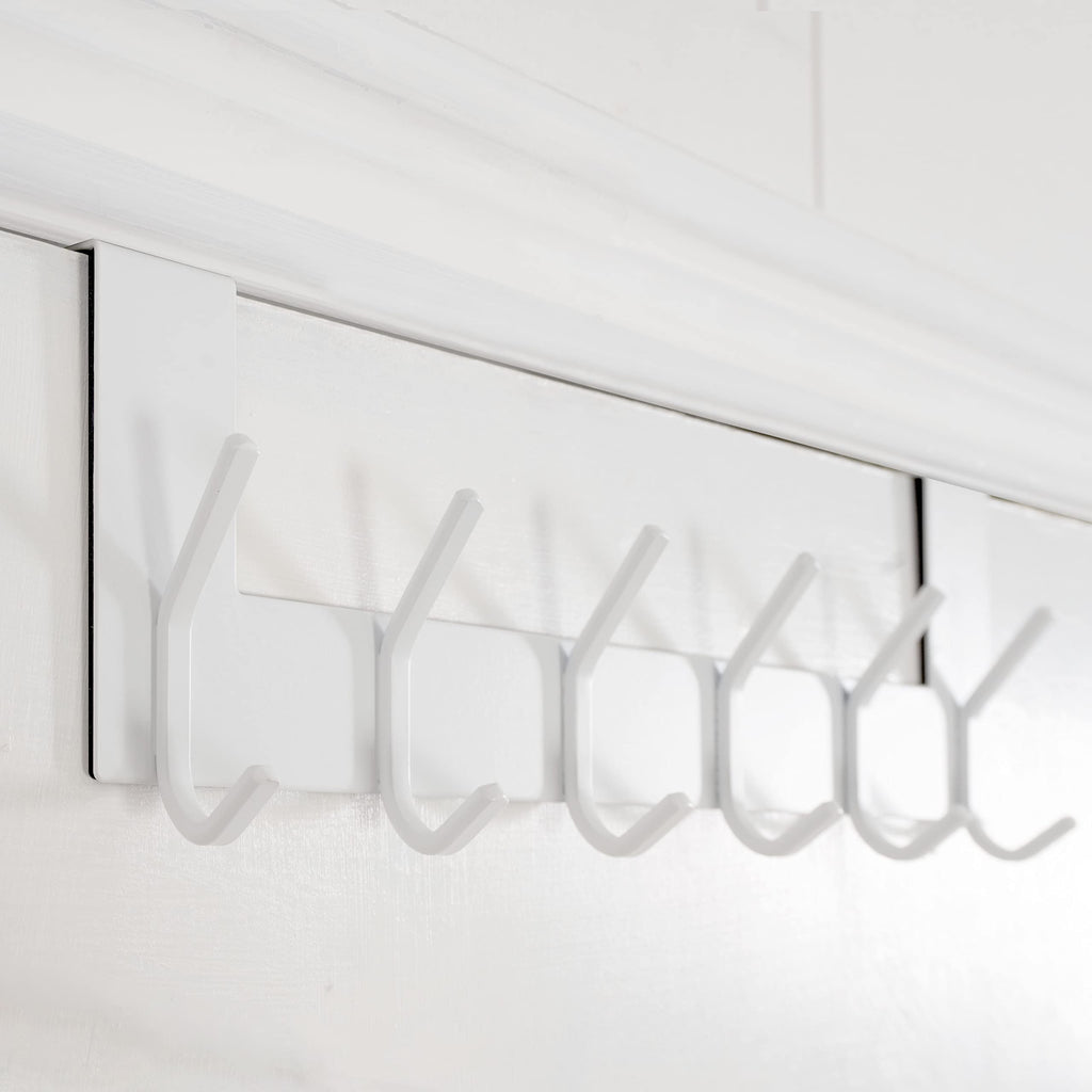 WEBI Over The Door Hooks,Over Door Towel Rack,Door Hanger,Door Coat Hanger,Door Coat Rack,Door Hooks for Hanging Clothes,Back of Door,White