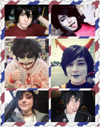 Short Black Cosplay Wig Spiky Fluffy Heat Resistant Synthetic Hair Emo Wig