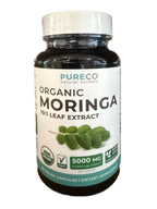 USDA Organic Moringa Capsules - High Potency Organic Moringa 500mg Extract 10:1 Per 1 Capsule Serving - Nutrient Dense Green Superfood Antioxidant - Vegan & Non-GMO Moringa (2 Month Supply)