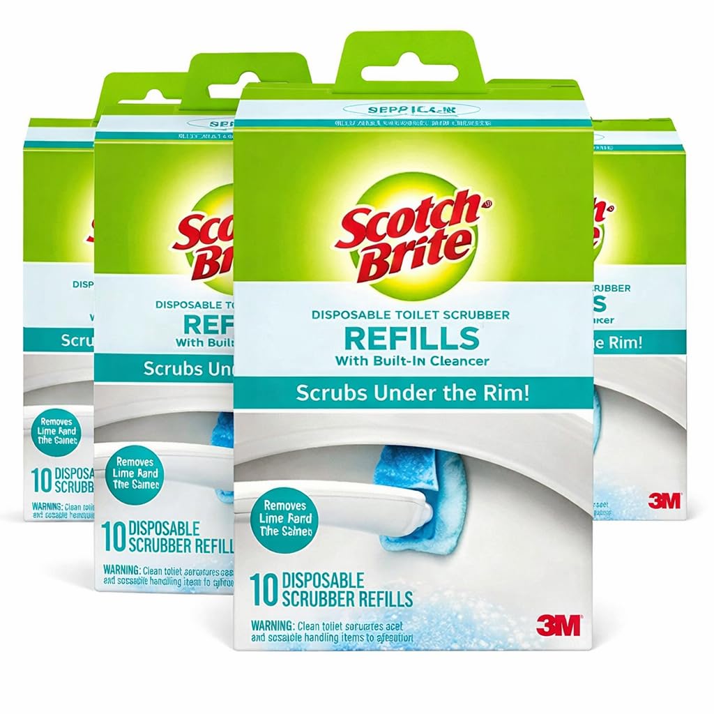 Scotch-Brite Disposable Toilet Scrubber Refills, Scrubs Under the Rim, 40 Disposable Refills