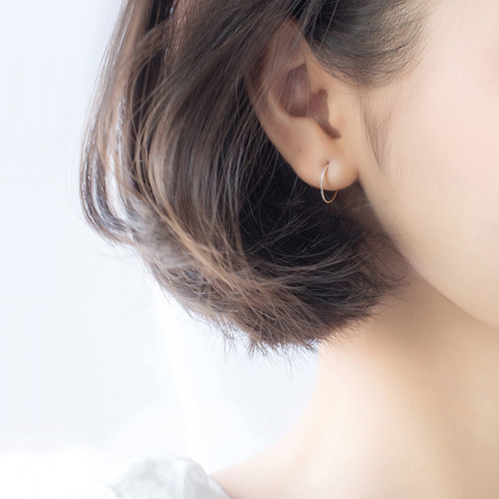 EPIRORA Silver Hoop Earrings- Cartilage Earring Small Hoop Earrings for Women Men,4 Pairs of Hypoallergenic 925 Sterling Silver Tragus Earrings(Silver,8mm/10mm/12mm/14mm)