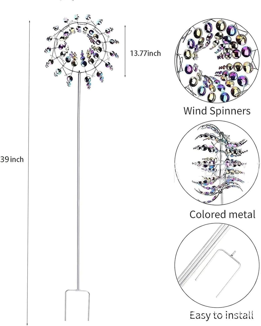 Generic Shirem Magical Metal Windmill, Kinetic Wind Sculptures & Spinners, 3D Wind Spinner, Kinetic Spinner, Enchanting Wind Spinner for Yard and Garden.