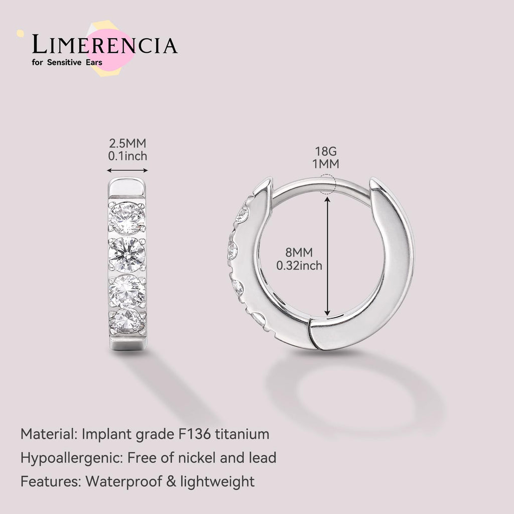 Limerencia G23 Pure Hypoallergenic Titanium Huggie Hoop Earrings