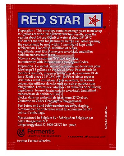 Red Star Premier Rouge formerly Pasteur Red Dried Wine Yeast (10 Packets)