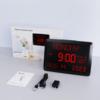 Raynic Digital Clock, 11.5" Large Display Digital Calendar Clock with Day and Date, Indoor Temperature, Adjustable Brightness, Snooze,12/24H, DST for Home, Office, Elderly