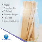Dynarex Tongue Depressors Wood, Senior 6", Non-Sterile, with Precision Cut and Polished Smooth Edges, for Medical Uses, 1 Box of 500 Tongue Depressors