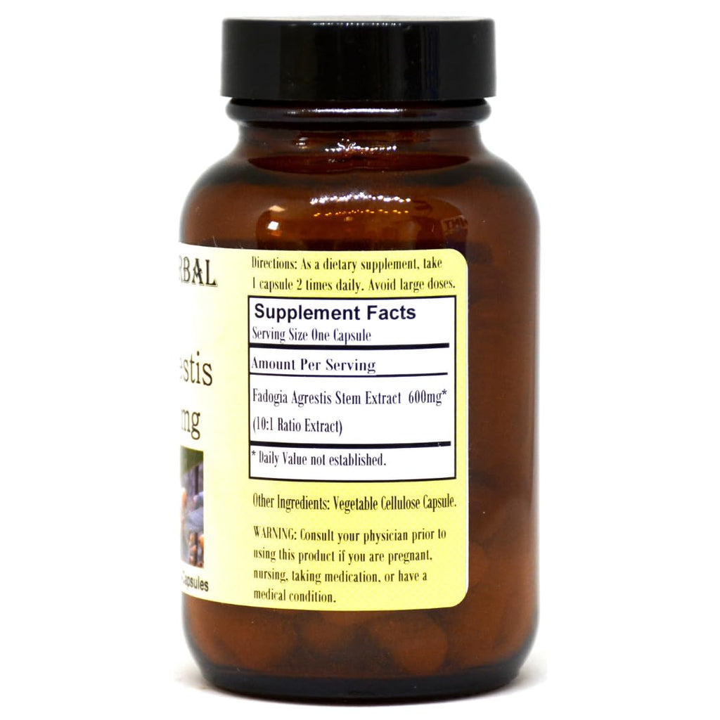 Barlowe's Herbal Elixirs Fadogia Agrestis Extract - 60 600mg VegiCaps - Stearate Free, Glass Bottle!