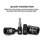 MIXPOWER 25 Piece Torx Bit and Socket Set, 13 Star Bits (T8- T60) & 12 E-Torx Sockets (E4-E22), Professional Grade Auto & Motorcycle Mechanic Set