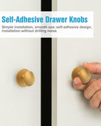 MeBantoo 10 Pack Gold Self-Adhesive Cabinet Knobs, Self-Stick Hardware Kitchen Cabinet Handles, No-Punch Peel and Stick Drawer Knobs for Refrigerators, Dressers, Windows, Closets