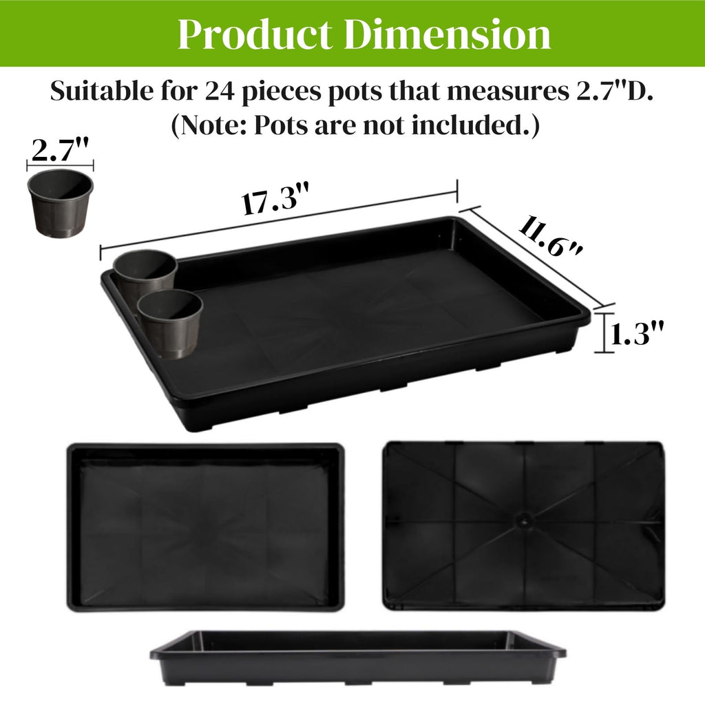 ZAVOOS 6 Pack Nursery Potting Trays with No Drain Holes