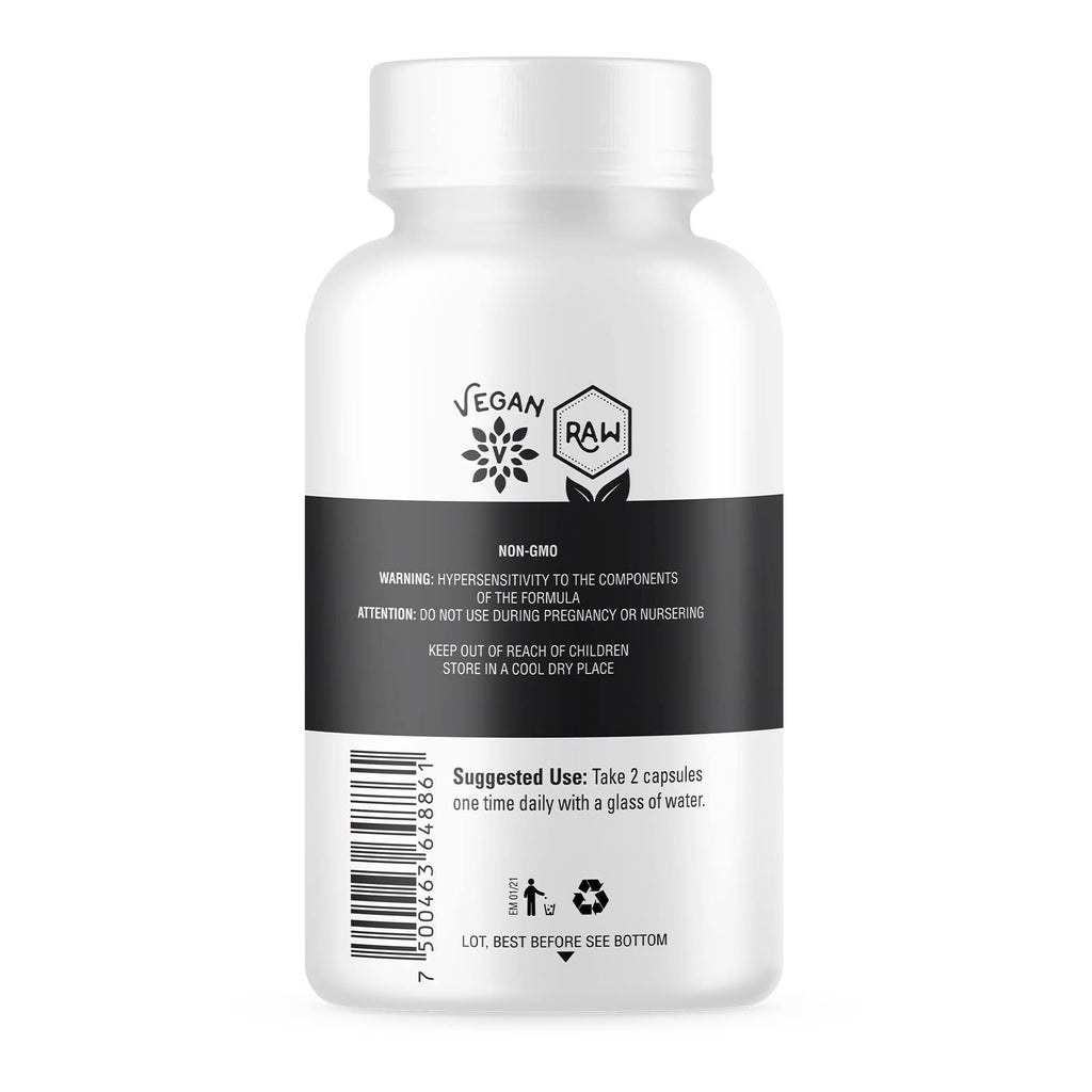 OS Organic Side | Organic Black Maca 60 Capsules | Natural Supplement with Black Maca Root Powder | Plant-Based Capsules for Energy, Vitality, and Hormonal Balance