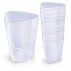 Vakly Graduated Intake Output Container 32 oz (10 Pack) – Plastic Triangular Measuring Beaker with oz & cc Markings for Urine Collection, Mixing, Paint, Epoxy & Lab Use