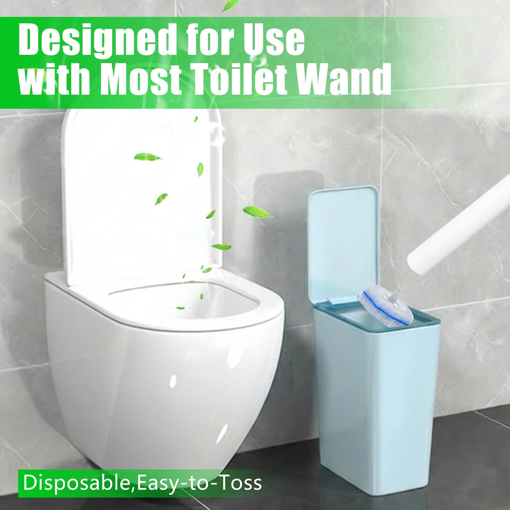 30 Count Toilet Wand Refills for Clorox, 4X Cleaning Power Toilet Bowl Cleaner Refill Pads for Clorox Wand System, Disposable Toilet Brush for Bathroom Cleaning，Light Scent