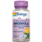 SOLARAY Rhodiola Root Extract 100mg - Rhodiola Rosea Supplement - Powerful Herbal Support for Women and Men with 1% Rosavins, 1% Salidrosides - Non GMO, Vegan, Lab Verified - 30 Servings, 30 VegCaps
