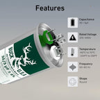 Buck 35+5uF 35/5 MFD ±6% CBB65B Dual Run Round Start Capacitor - Ideal for HVAC Systems, Air Conditioner Unit Fan Motor Start, Heat Pump, & Condenser Straight Cool Applications 370/440VAC 50/60Hz
