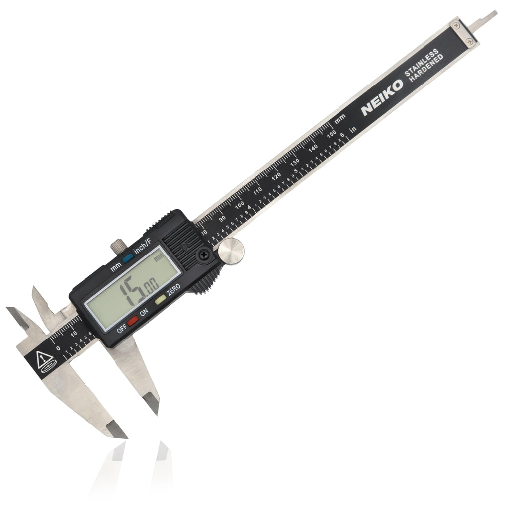 NEIKO 01407A Electronic Digital Caliper Measuring Tool, 0-6 Inches Stainless Steel Construction with Large LCD Screen Quick Change Button for Inch Fraction Millimeter Conversions, Digital Caliper