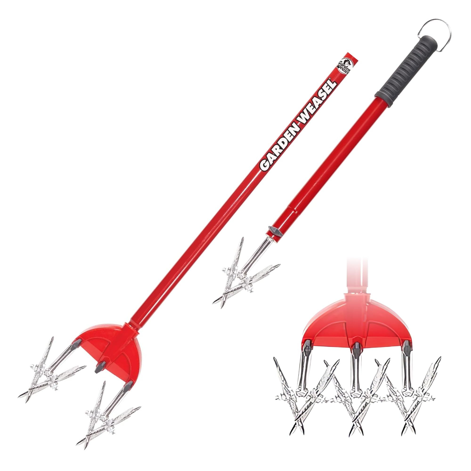 Garden Weasel Rotary Hand Cultivator Tiller for Aerating Weeding Planting