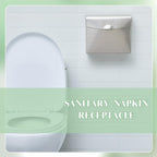 Tioncy 4 Pcs Sanitary Napkin Disposal Receptacle Wall Mount, Silvery White
